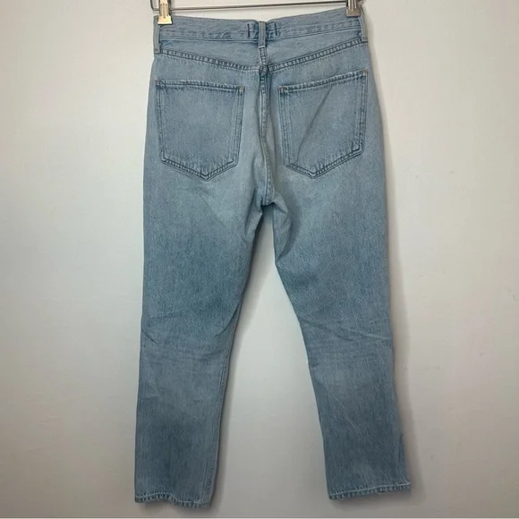 AGOLDE Jeans Size 27 Riley Cropped High Rise Straight Leg Button Fly Organic - Picture 2 of 11